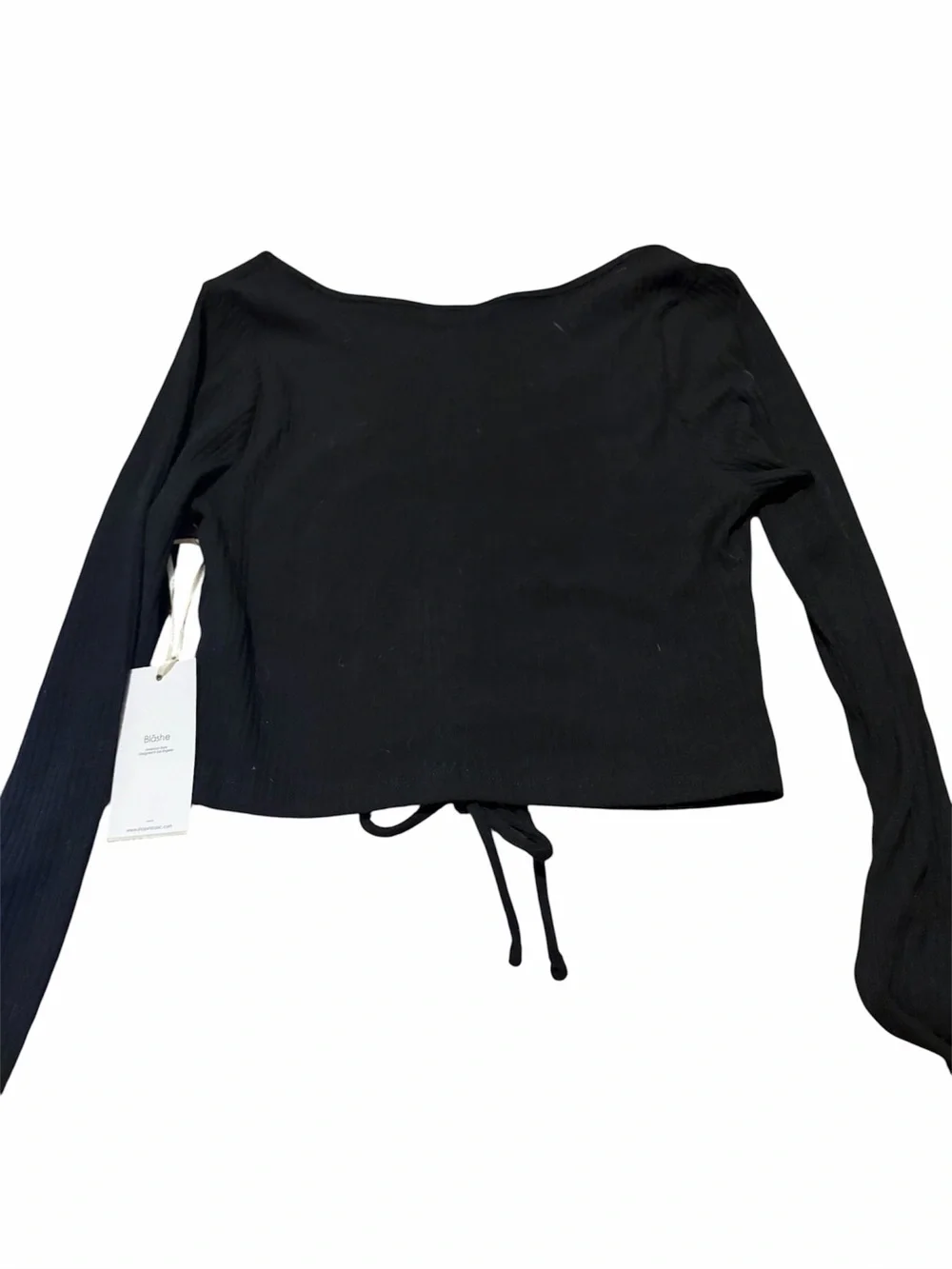 Blashe Women’s Long Sleeve Rib Shirred Crop Top